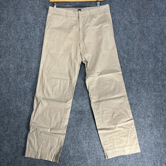 Hugo Boss Pants Mens 32 Tan Cotton Stretch Flat Front Pockets Straight Chino - Picture 1 of 7